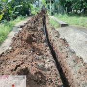 Laying of 90 mm pvc