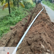 Laying of 90 mm pvc