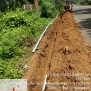 Laying of 90 mm pvc