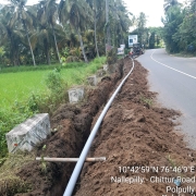 Laying of 90mm pvc