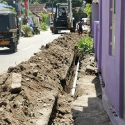 Laying of 90 mm pvc