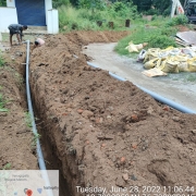 Laying of 90 mm pvc