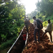 200mm DI pipe laying