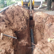 Laying of 200mm DI pipe