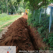 Laying of 90 mm pvc 