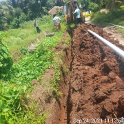 90 mm PVC pipe laying 