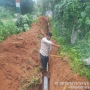  laying of 140mm pvc 6kg pipe