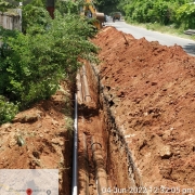  laying of 250 mm Distribution pipe and 200mm Pumping main