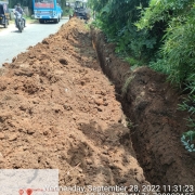 Laying of 160 mm pvc