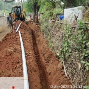 90mm PVC pipe laying 