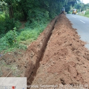 Laying of 90 mm pvc