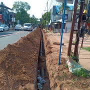 Pipe laying work Dist Court-Punnamada road on 11-03-2021