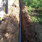 90mm pvc pipe laying work progressing
