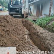 Laying of 160 mm pvc