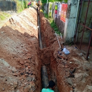 Pipe laying work on 08-03-2019