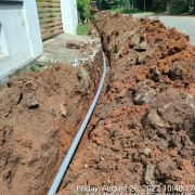 Laying of 90mm pvc