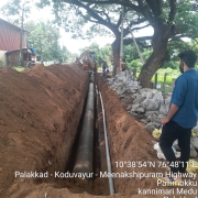 450mm , 200mm DI pipe laying in progress  