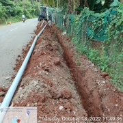 Laying of 90 mm pvc