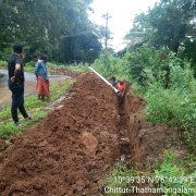 Laying of 140 mm pvc