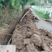 Laying of 90 mm pvc