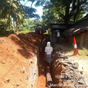 laying  of 200mm pumping main, 250mm di distribution pipe 
