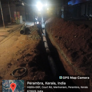 Pipe line laying work