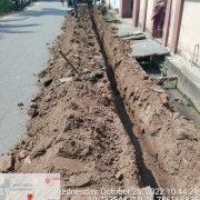 Laying of 90 mm pvc