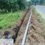 Laying of 90 mm pvc