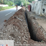 Laying of 90 mm pvc 6 