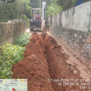 90mm 6kg pipe laying in progress