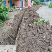 Laying of 90 mm pvc
