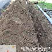 Laying of 140 mm pvc