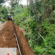 Laying of 90mm pvc pipe