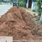 Laying of 90mm pvc