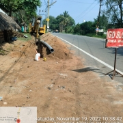 Laying  of 160 mm pvc 