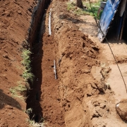 450 mm DI pipe laying work  progress
