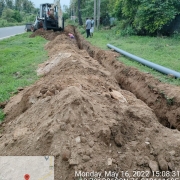 Laying of 160mm pvc 