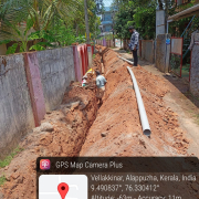 Alappuzha Municipality Allusseri ward 34 110mm PVC pipe laying work