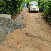 Road restoration work in progress