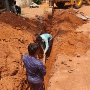 Pipe line laying work