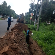 Laying of 110 mm pvc