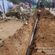 laying of 140mm 6kg pipe