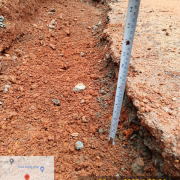 road cutting concrete filling