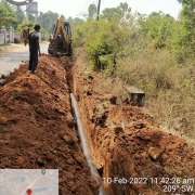 250 mm DI pipe laying 