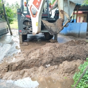 Laying of 90 mm pvc