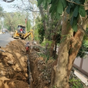 200mm DI pipe laying 