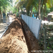 Laying of 90mm pvc pipe