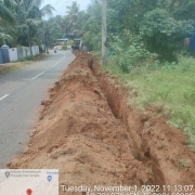 Laying of 160 mm pvc 