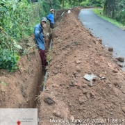 Laying of 90 mm pvc 