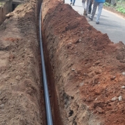 90mm pvc pipe laying work progressing